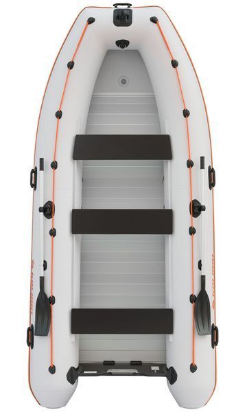 Bateau pneumatique &agrave; quille &agrave; moteur Kolibri KM-400DSL (Kolibri KM-400DSL) gris clair avec plancher en contreplaqu&eacute; Kolibri KM-400DSL light gray фото
