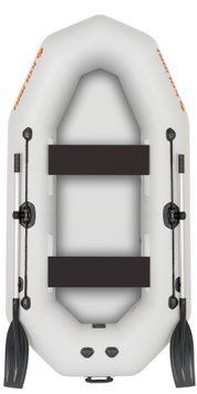 Le Kolibri K-250T est un bateau &agrave; rames gonflable gris clair sans pont. Kolibri K-250T light gray фото