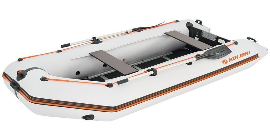 Bateau pneumatique &agrave; quille motoris&eacute;e Kolibri KM-360D (Kolibri KM-360D Profi) gris clair avec plancher en contreplaqu&eacute; Kolibri KM-360D Профи light gray фото