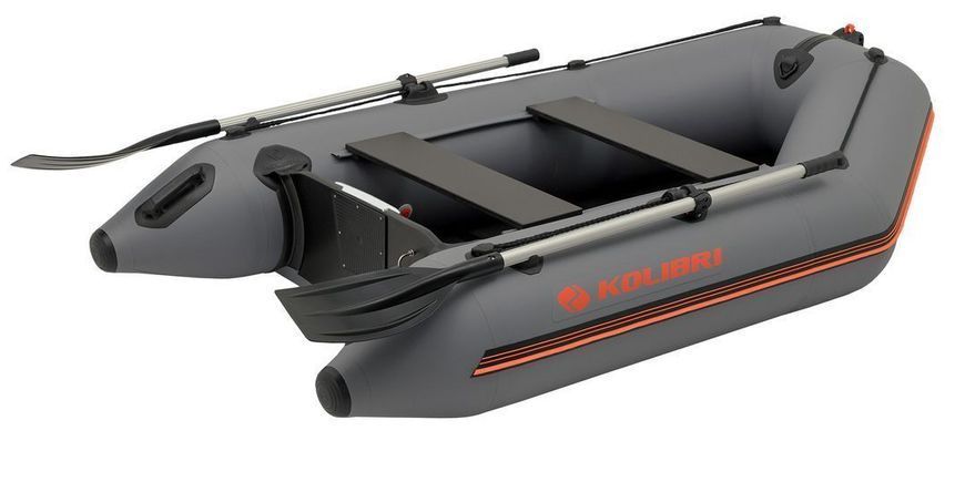 Kolibri KM-245D Profi, bateau pneumatique &agrave; quille motoris&eacute;e gris fonc&eacute; avec lattes repliables Kolibri KM-245D Профи dark gray фото