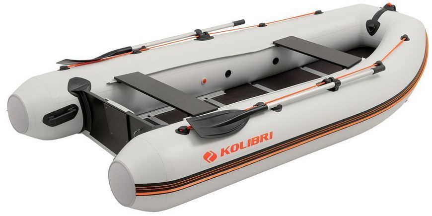 Bateau pneumatique &agrave; quille &agrave; moteur Kolibri KM-330DSL (Kolibri KM-330DSL) gris clair avec plancher en contreplaqu&eacute; Kolibri KM-330DSL light gray фото