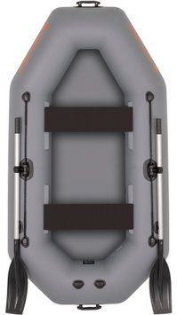 Le Kolibri K-240T est un bateau &agrave; rames gonflable gris fonc&eacute; sans pont. Kolibri K-240T dark gray фото